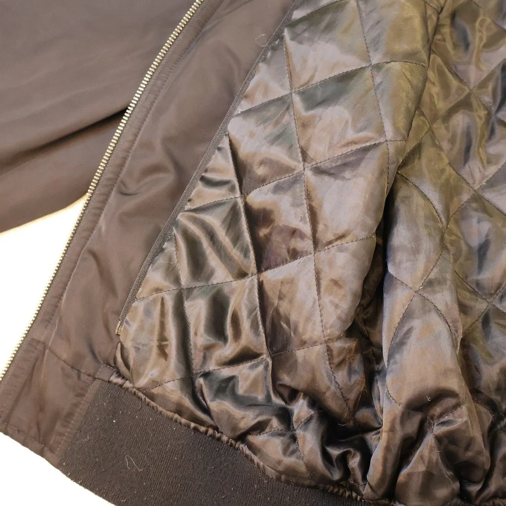 Levi Mens M Bomber Jacket Black Prototype Sample Quilted Zip Up Utility Pocket